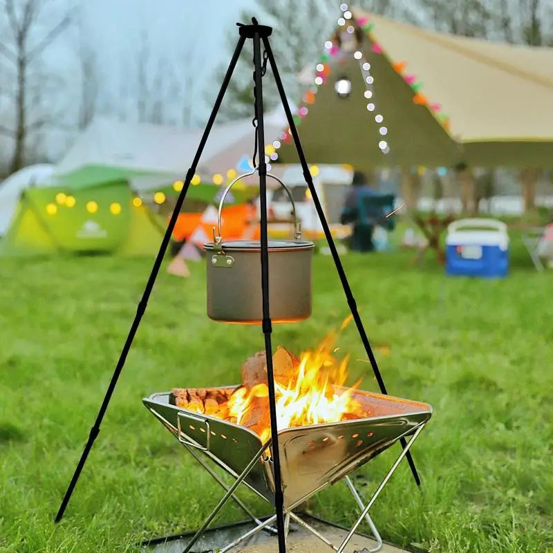 Portable Camping Tripod: Essential Cookware Support for Bonfires & Outdoor Cooking