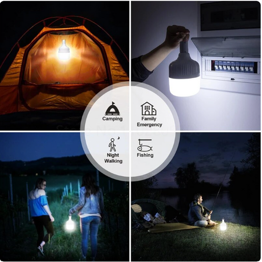 Rechargeable LED Camping Lantern - Portable Emergency Light with USB for Outdoor, BBQ, & Camping